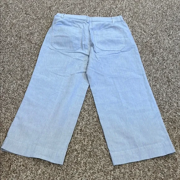 J. Crew Factory Ella High Rise Wide Leg Blue Cropped Pants - Picture 7 of 7